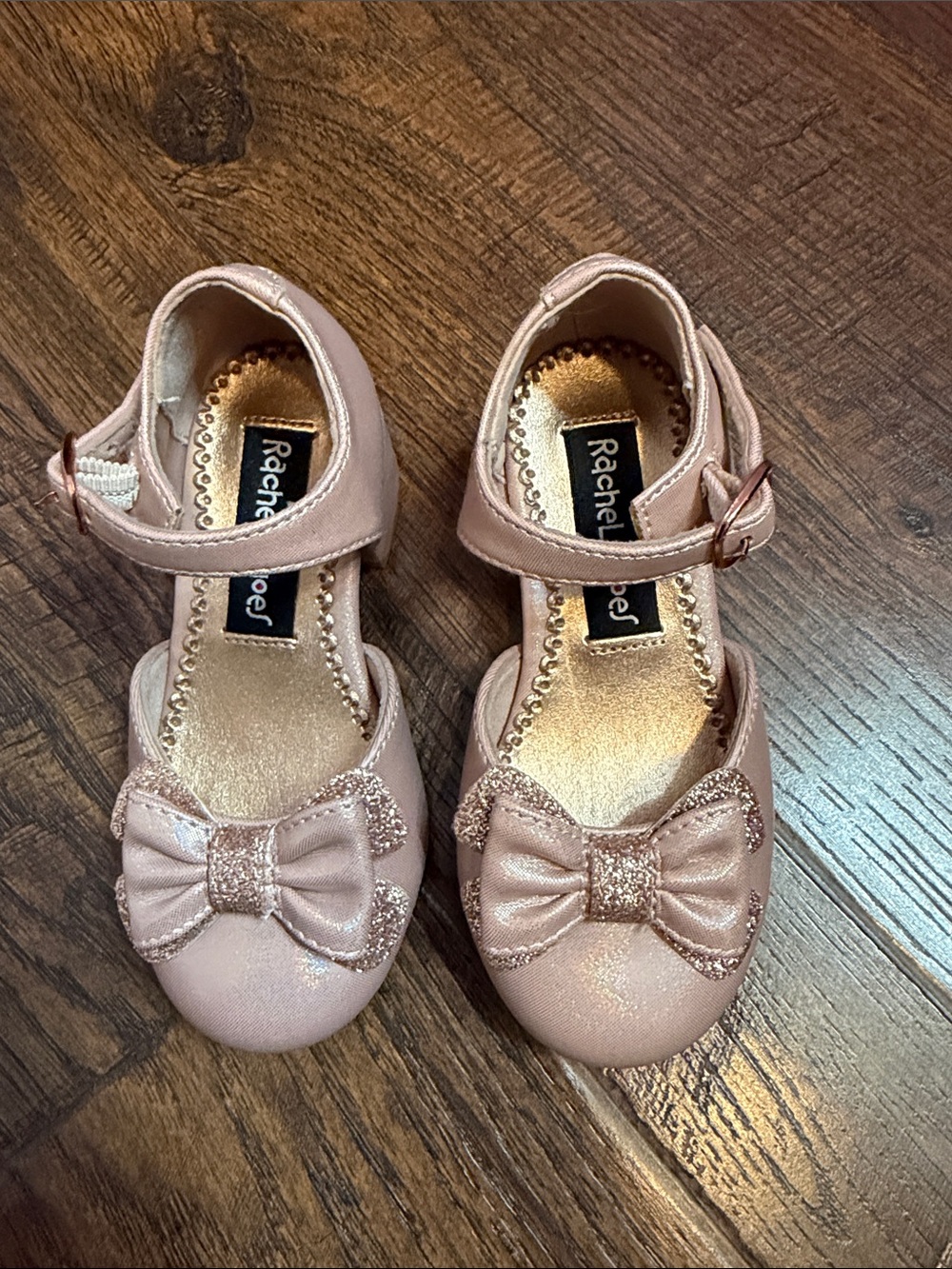 NWOT Rachel Shoes Pink Glitter Bow Mary Jane Toddler Shoes 👸🏻